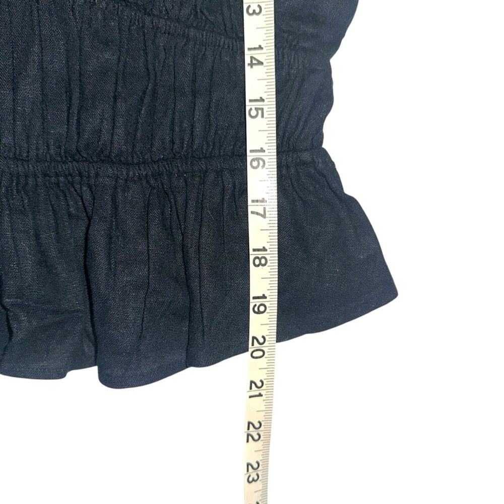 Abercrombie & Fitch Linen Blend Black Puff Sleeve Babydoll Top MEDIUM - Picture 7 of 7